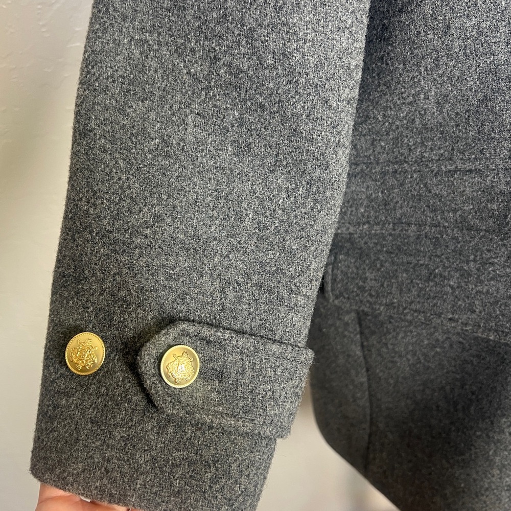 J.CREW Women Size 8P Heather Gray Toscana Coat Italian Stadium-cloth Wool‎ Blend - Picture 7 of 14